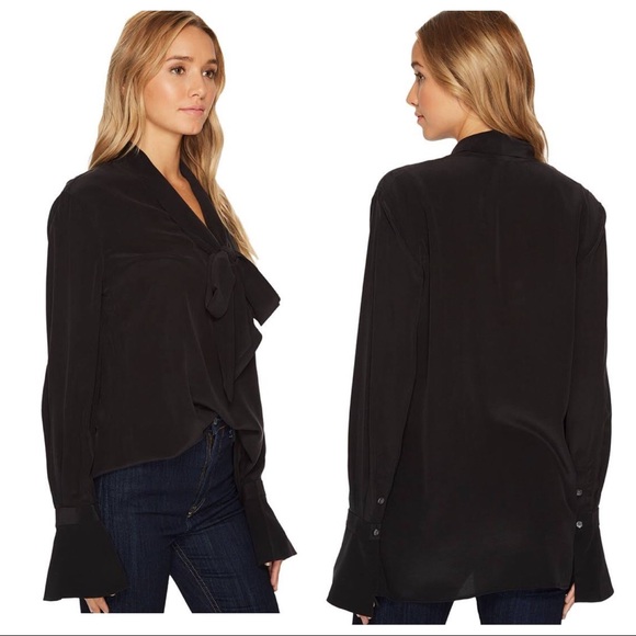 EQUIPMENT Femme Jacqueleen Tie Neck Silk Blouse - Picture 2 of 6